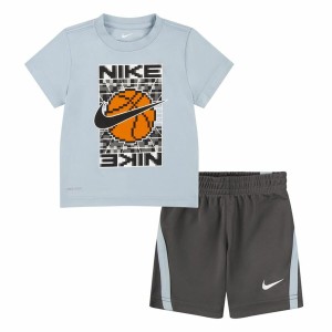 Ensemble de Sport pour Enfants Nike Df Icon Gris Multicouleur 2 Pièces