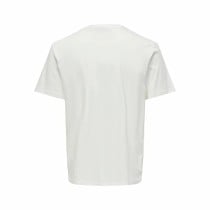 Men’s Short Sleeve T-Shirt Only & Sons Onskolton Reg Beach White