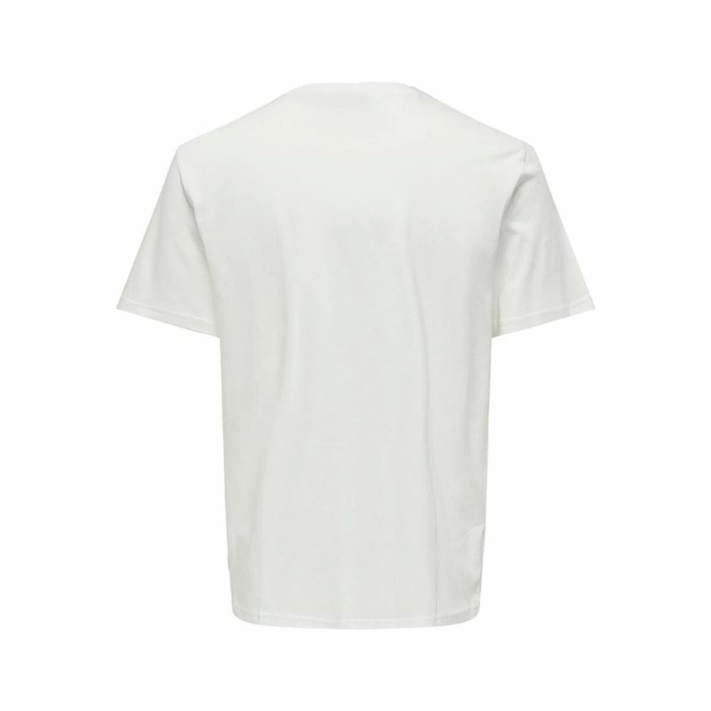 Men’s Short Sleeve T-Shirt Only & Sons Onskolton Reg Beach White