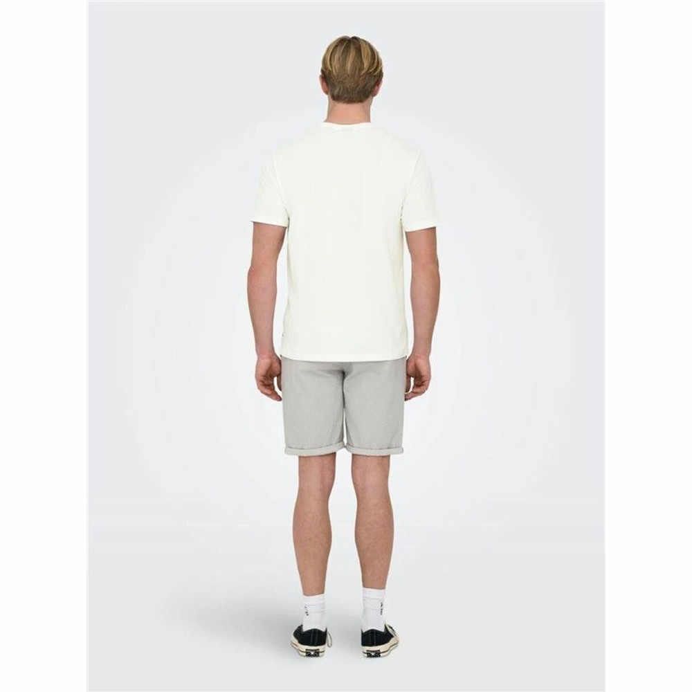 Herren Kurzarm-T-Shirt Only & Sons Onskolton Reg Beach Weiß