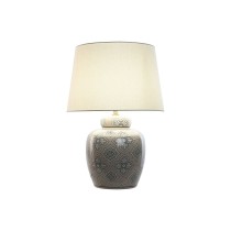 Tischlampe Home ESPRIT Weiß Beige aus Keramik 50 W 220 V 43,5 x 43,5 x 61 cm