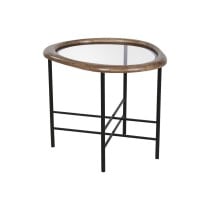 Table Basse Home ESPRIT Marron Noir Naturel Verre Bois d'épicéa 61 x 50 x 53 cm