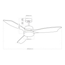 Ceiling Fan with Light EDM 33819 Báltico 20 W 2190 Lm