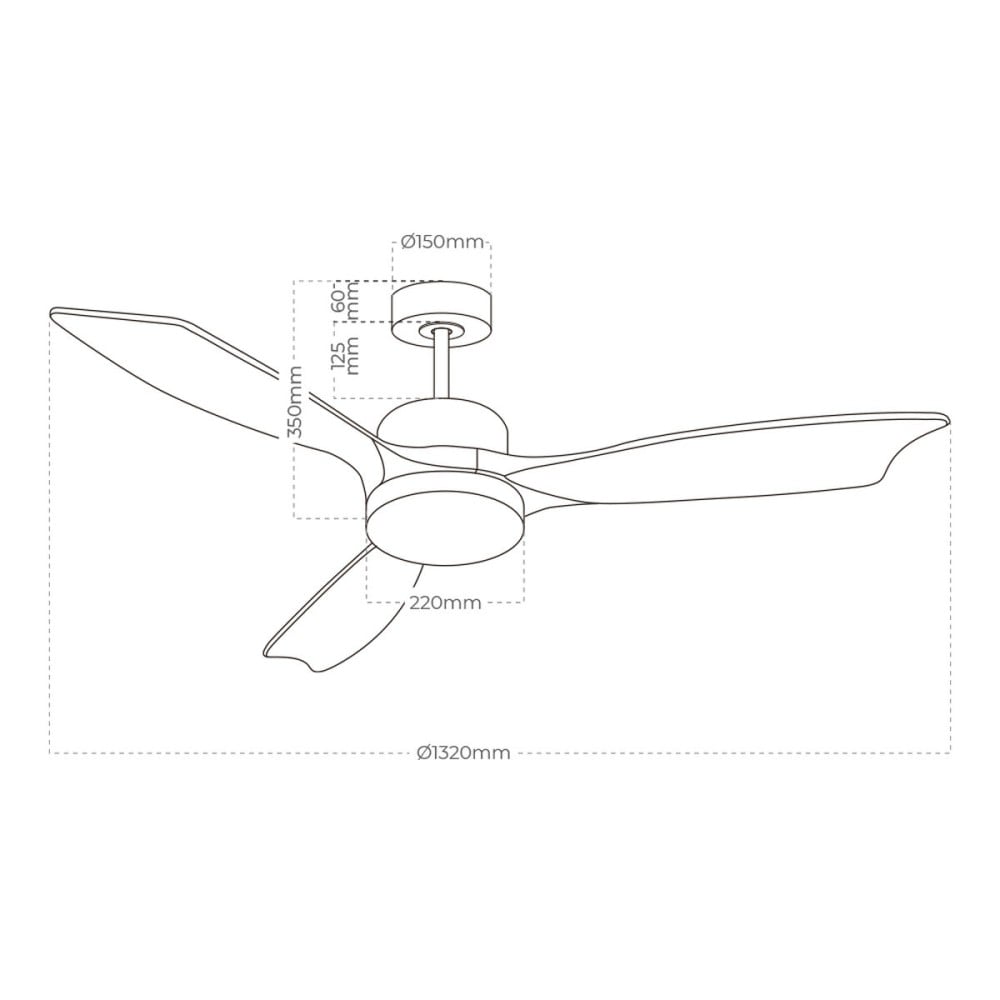 Deckenventilator mit Lampe EDM 33821 Báltico 20 W 2190 Lm