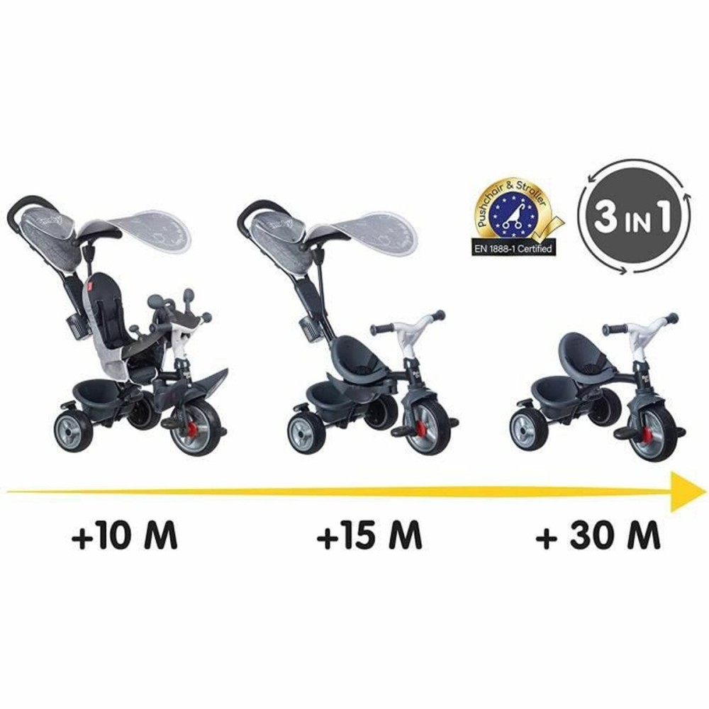 Tricycle Smoby Baby Driver Plus Gris