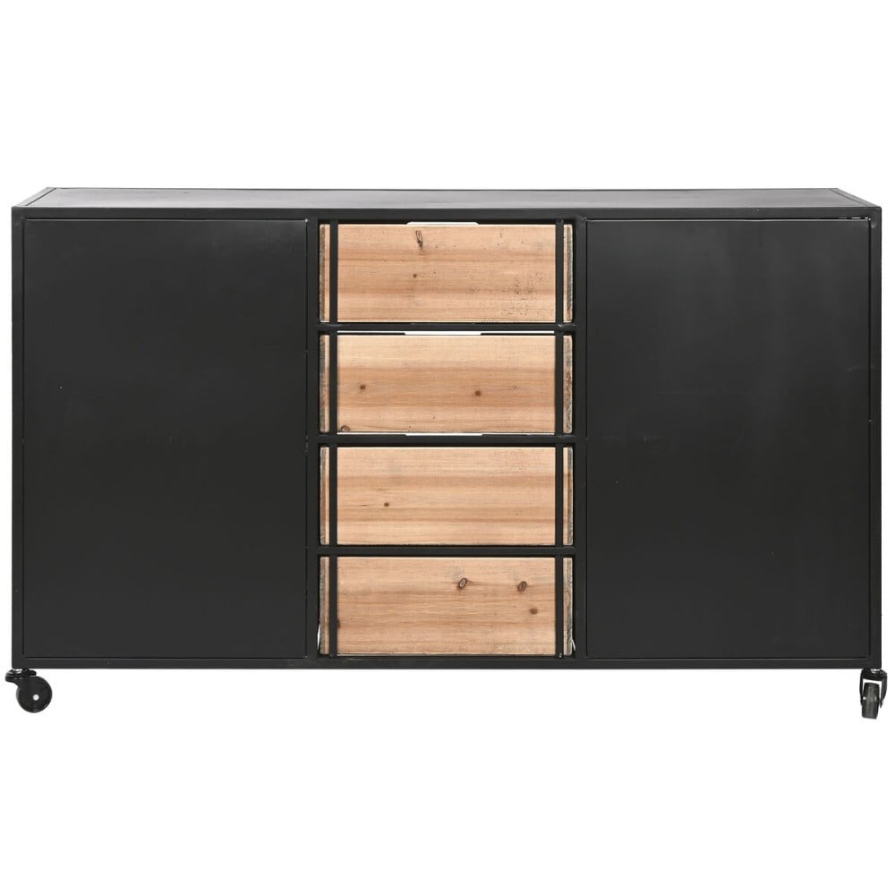 Chest of drawers Home ESPRIT Brown Black Metal Fir Loft 122,5 x 32,5 x 74 cm