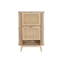 Shoe Rack Home ESPRIT Golden Natural Rattan Fir wood Tropical 70 x 29 x 115 cm