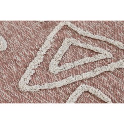 Carpet DKD Home Decor Pink Terracotta White Fringe Urban (160 x 230 x 1 cm)