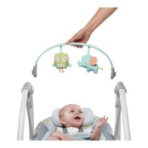 Fauteuil à Bascule Ingenuity Compact Swing - Hugs & Hoots Blanc Gris