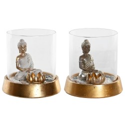 Deko-Figur DKD Home Decor Silberfarben Gold Orientalisch 16 x 16 x 18 cm (2 Stück)