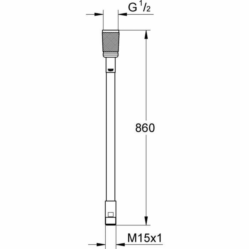 Tuyau de douche Grohe M15x1/2 46104-000 Métal 86 cm