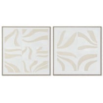 Painting Home ESPRIT White Beige Abstract Scandinavian 83 x 4,5 x 83 cm (2 Units)