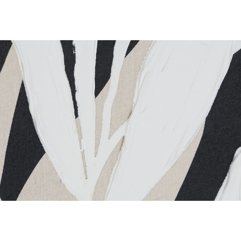 Painting Home ESPRIT White Black Beige Leaf of a plant Urban 63 x 4,3 x 93 cm (2 Units)