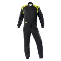 Combinaison Racing OMP FIRST-S Noir/Jaune 46 Approuvé par la FIA