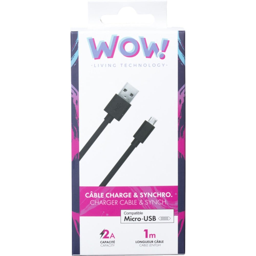 USB Cable BigBen Connected WOWCBLMIC1MB Black 1 m (1 Unit)