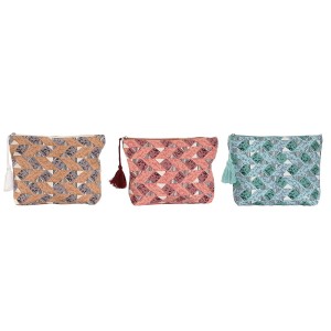 Nécessaire de Voyage Home ESPRIT Marron Turquoise Corail 25 x 5 x 20 cm (3 Unités)