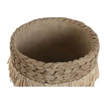 Set de pots de fleurs Home ESPRIT Marron Raphia Ciment Tropical 23 x 22 x 25 cm