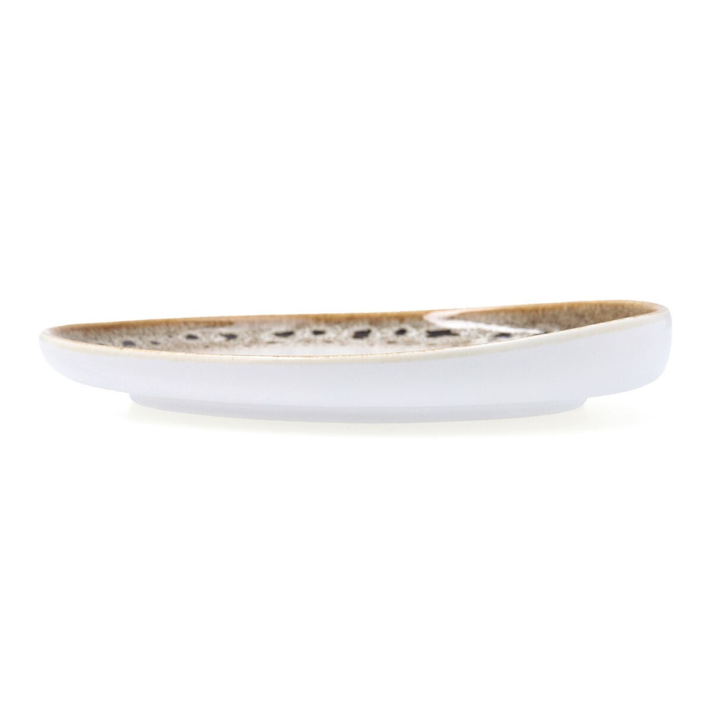 Flat Plate Ariane Jaguar Freckles Brown Ceramic Oval 18,7 cm (6 Units)