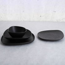 Assiette plate Bidasoa Fosil Noir Céramique Carré 26,3 x 25,5 x 2,4 cm (6 Unités)