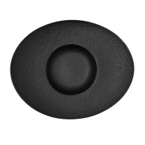 Suppenteller Bidasoa Fosil Schwarz aus Keramik Oval 27,3 x 22,2 x 5,7 cm (8 Stück)