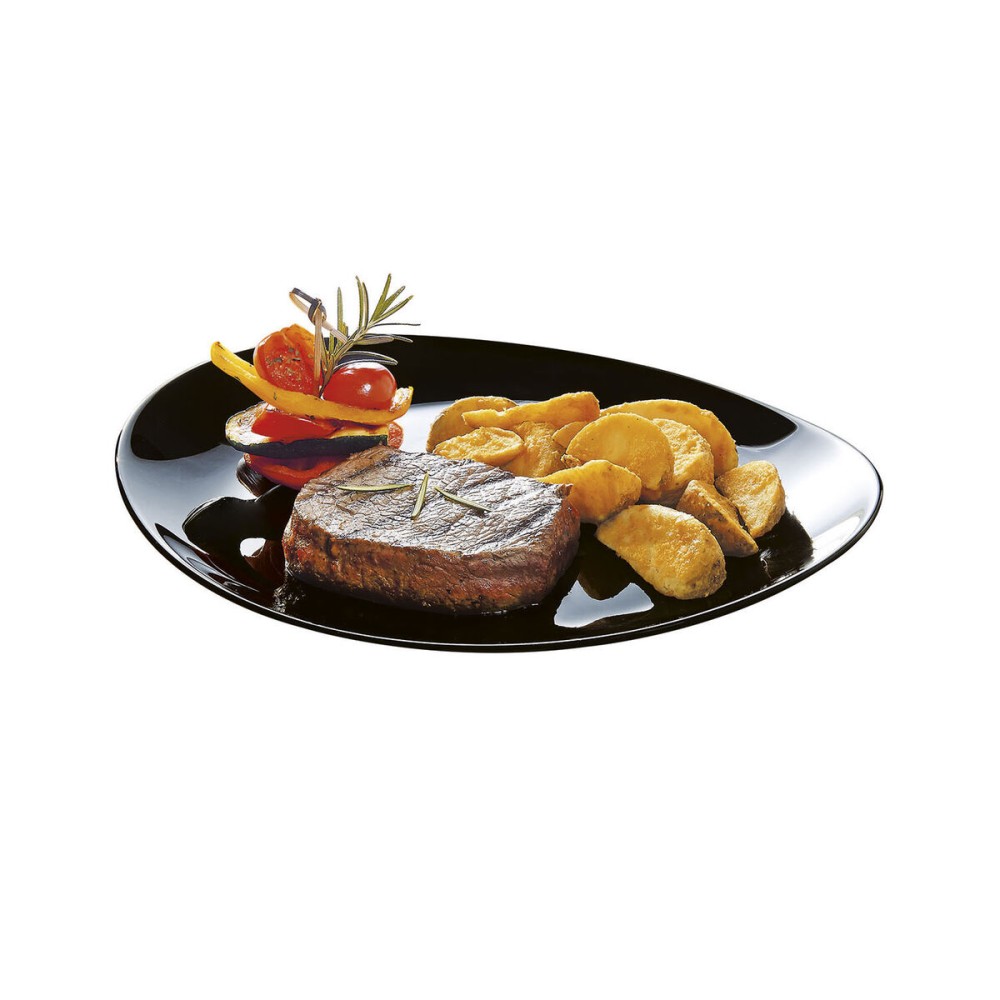 Assiette plate Luminarc Friends Time Noir verre 30 x 26 cm Viande (12 Unités)