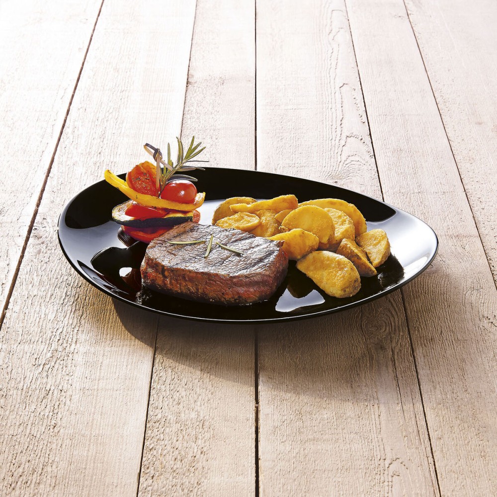 Assiette plate Luminarc Friends Time Noir verre 30 x 26 cm Viande (12 Unités)