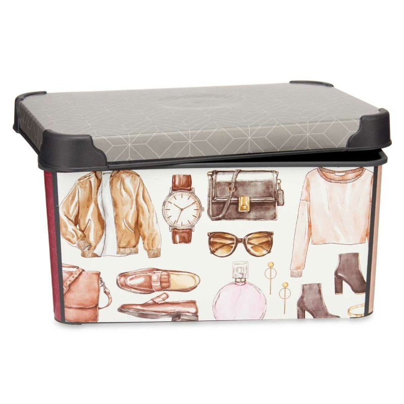 Aufbewahrungsbox Kipit STYLE BOX-5L-3 Kunststoff Vintage 5 L 19 x 13,5 x 29 cm (12 Stück)