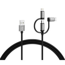 USB-Kabel Varta 2 m Schwarz 3 in 1 USB-C Mikro USB Lightning