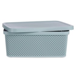 Storage Box with Lid Green Plastic 13 L (28 x 15 x 39 cm) (12 Units)