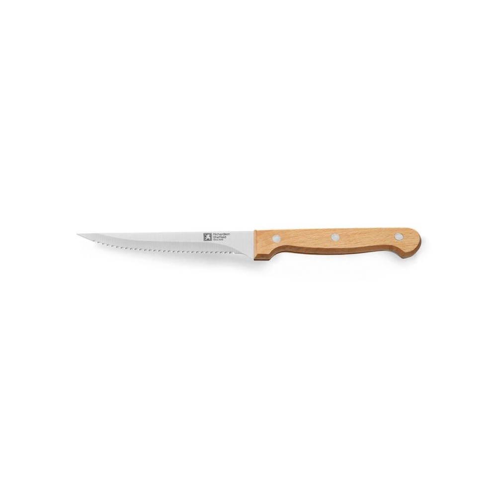 Couteau pour côtelettes Richardson Sheffield Artisan Noir Bois Métal Acier inoxydable 11 cm (6 Unités)