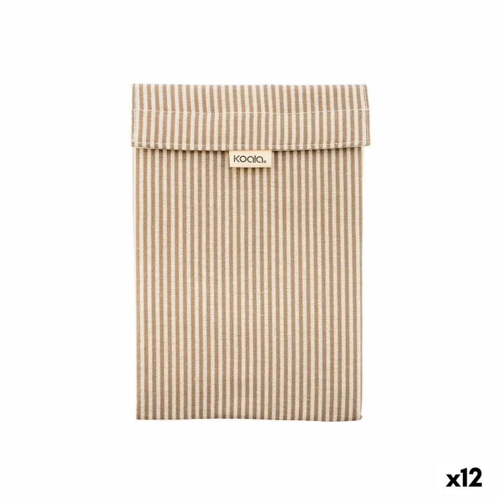 Porte-Goûters Koala Eco Friendly Beige Textile 26 x 17,5 cm A rayures (12 Unités)