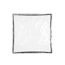 Assiette plate Quid Select Filo Blanc Noir Plastique Carré 19 x 19 x 4,5 cm (12 Unités)