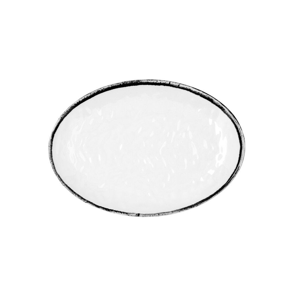 Assiette plate Quid Select Filo Blanc Noir Plastique 21,3 x 15 cm (12 Unités)