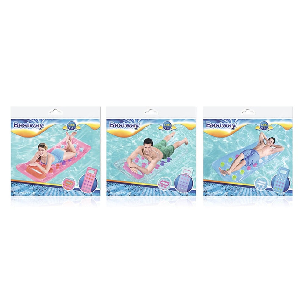 Bestway Matelas Gonflable Verres avec Hublot couleur assortie 188x71 cm Plage et Piscine 43040