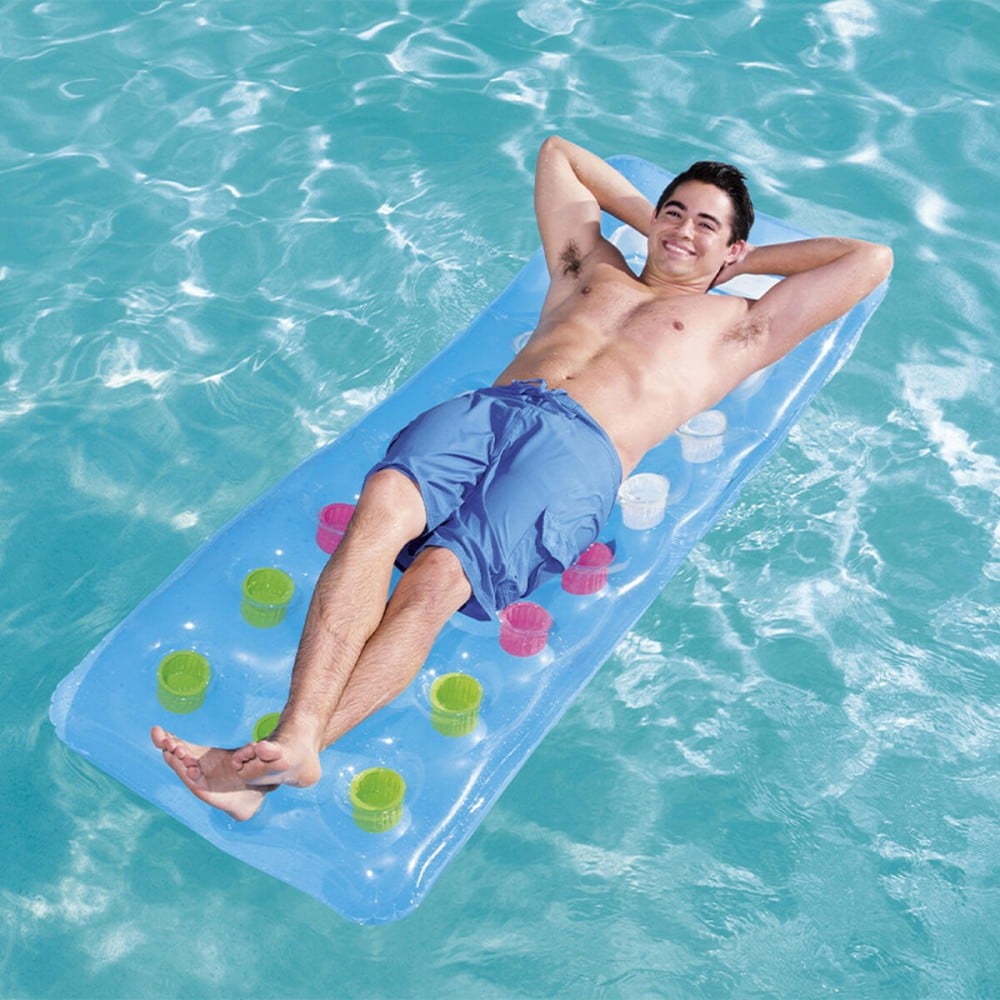 Bestway Matelas Gonflable Verres avec Hublot couleur assortie 188x71 cm Plage et Piscine 43040