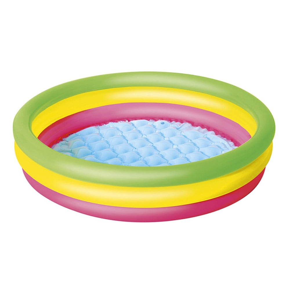 Bestway Piscine Gonflable Enfant 3 Anneaux Sol Rembourré 102x25 cm +2 ans Jardin 51104