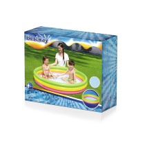 Bestway Piscine Gonflable 3 Anneaux Sol Rembourré 152x30cm +2 Ans Jardin 51103