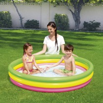 Bestway Piscine Gonflable 3 Anneaux Sol Rembourré 152x30cm +2 Ans Jardin 51103