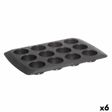 Moule à tartelettes Pyrex Magic Noir 31 x 26 x 4 cm (6 Unités)