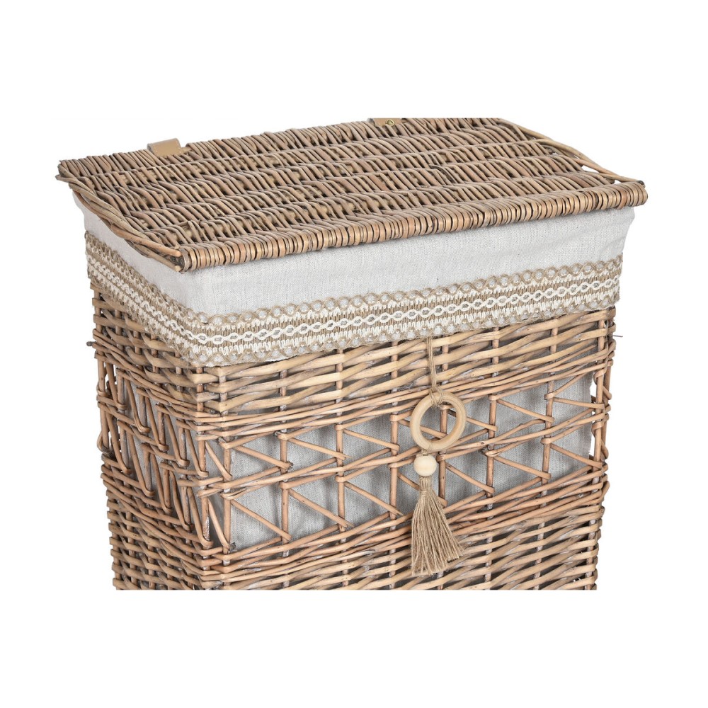 Korb für schmutzige Wäsche Home ESPRIT Beige natürlich korb Shabby Chic 47 x 35 x 55 cm 5 Stücke