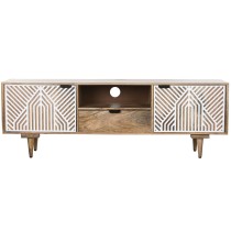 TV furniture Home ESPRIT White Mango wood 160 x 41 x 55 cm