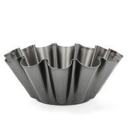 Flan Mould Quid Sweet Grey Black Metal 23 x 9 cm (12 Units)