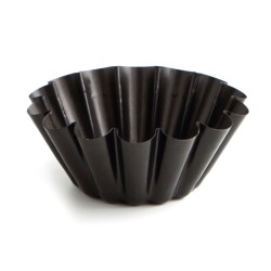 Flan Mould Quid Sweet Grey Black Metal Ø 14 cm (12 Units)