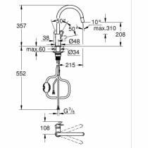 Mitigeur Grohe StartLoop Forme en C Laiton