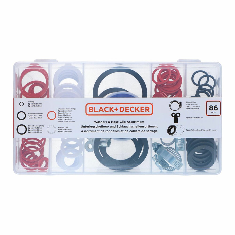 Set of gaskets, washers and clamps Black & Decker 86 Pieces