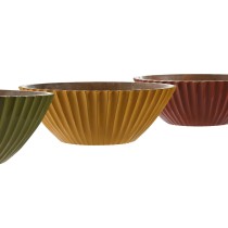 Salad Bowl Home ESPRIT Yellow Green Coral Mango wood 30 x 30 x 12 cm (3 Units)