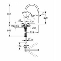 Kitchen Tap Grohe Get - 31494001 C-Form Metall