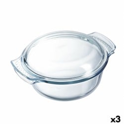 Ofenschüssel Pyrex Classic Vidrio Durchsichtig Glas 33 x 26 x 12 cm mit Deckel (3 Stück)