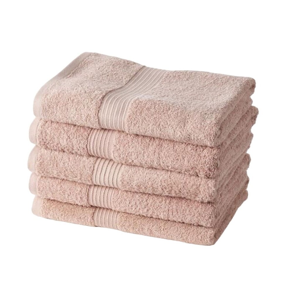 Ensemble de serviettes de toilette TODAY 100 % coton 70 x 130 cm Rose (5 Unités)