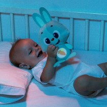 Peluche sonore Moltó Gusy luz Baby Bunny Turquoise 7,5 cm